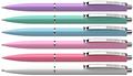 Ballpoint pen, 0,5 mm, retracable, mixed pastel barrel, SCHNEIDER "K15", blue