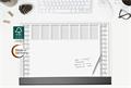 Desk mat, 595x410 mm, 2 years and weekly planner, with donkey ear protection, SIGEL 