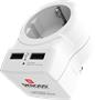 Adapter, for travellers Europe to USA, USB, earthed, SKROSS