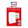 Adapter, for travellers Europe to USA, USB, earthed, SKROSS