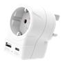 Adapter, for EU to UK traveller, USB-C + USB-A, SKROSS