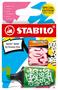Highlighter set, 2-5 mm, STABILO, "Boss Mini Snooze One", 3 different colours (green, pink, orange)
