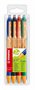 Ballpoint pen set, 0,5 mm, STABILO "Pointball", 4 different colours