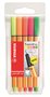 Fineliner set, 0,4 mm, STABILO "Point 88 Mini Neon", 5 different colours