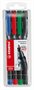 Permanent marker set, 1 mm, STABILO "OHPen M", 4 different colours