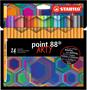Fineliner, 0,4 mm, STABILO "Point 88 ARTY", 24 different colours