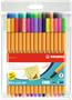 Fineliner set, 0,4 mm, STABILO "Point 88", 25+5 different colours