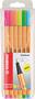 Fineliner set, 0,4 mm, STABILO "Point 88", 6 different neon colours