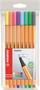 Fineliner set, 0,4 mm, STABILO "Point 88", 8 different pastel colours