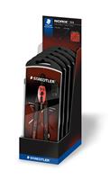 Precision compass set, 3-piece set, STAEDTLER “Norix® 555”, red