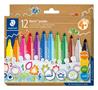 Fibre-tip pen set, 3 mm, triangular, washable STAEDTLER "Noris® jumbo 328-B", 12 various colours