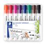 Whiteboard marker set, 2 mm, bullet tip, STAEDTLER "Lumocolor® 351", 8 assorted colours