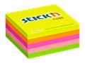 Self-adhesive cube note, 76x76mm, 400 sheets, STICK N, neon rainbow