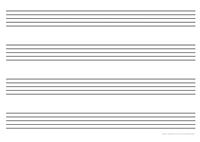Music staff whiteboard, five lines, 100x70 cm, horizontal, laminated surface, roll-up, STIEFEL