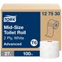 Toilet paper, T6 system, 2 plies, 13,2 cm diameter, Advanced, TORK "Mid-size", white