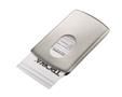 Business card case, metal, for 12 pcs, TROIKA 