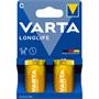 Battery, C baby, 2 pcs, plastic-free, VARTA "Longlife"