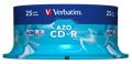 CD-R disc, Crystal coating, AZO, 700MB, 52x, 25 pcs, spindle VERBATIM 