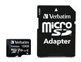 Memory card, microSDXC, 128GB, CL10/U1, 90/10 MB/s, adapter, VERBATIM 