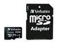 Memory card, microSDXC, 256GB CL10/U1, 90/10 MB/s, adapter, VERBATIM 