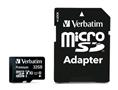 Memory card, microSDHC, 32GB, CL10/U1, 90/10 MB/s, adapter, VERBATIM 