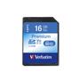 Memory card, SDHC, 16GB, CL10/U1, 80/10 MB/s, VERBATIM 