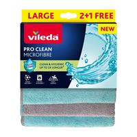 Wipes, microfibre, 2+1 pcs, VILEDA 