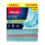 Wipes, microfibre, 2+1 pcs, VILEDA "Pro Clean", blue-grey