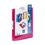 Ring binder, clear cover, 4 rings, 25 mm, A4, PP, VIQUEL "Propyglass Perso", red