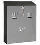 Ash bin for wall, steel, 2 openings, WEDO, grey/black
