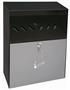 Ash bin for wall, steel, 6 openings, with rain roof protection, WEDO, grey/black
