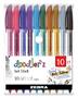 Gel pen set, 0.33 mm, cap, ZEBRA "Doodler'z Glitter", 10 glittering colors