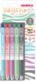 Gel pen, 0,33 mm, retractable, ZEBRA "Sarasa Clip Pastel", 5 different pastel colours