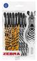Ballpoint pen, 0,27 mm, with cap, mixed pattern barrel, ZEBRA "Animal Doodler'z", blue