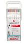 Fibre pen set, retractable, 0,6 mm, ZEBRA "Clickart" 12 assorted pastel colors