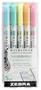 Highlighter set, 1,4/4,0 mm, double side, ZEBRA "Mildliner Fluorescent", 5 colours