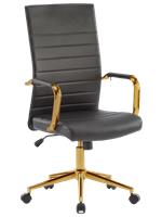 Office chair, PU leather, chromed golden base, 