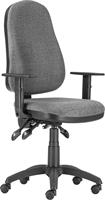 Office chair, fabric, black base, arm rest, 
