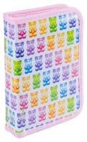 Pencil case, filled, flap, zippered, 