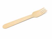 Fork, wood, disposable, 16 cm, 100 pcs
