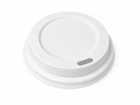 Lid, with drinking hole, for 2 dl paper glass, 75 mm diameter, 50 pcs, white