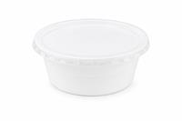 Plastic soup bowl, can be lid, 500 ml, 50 pcs, white