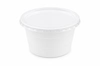 Plastic soup bowl, can be lid, 750 ml, 50 pcs, white