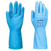 Protective gloves, latex, for food processing, M size, blue