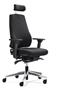 Office chair, heavy duty, fabric, chrome base, "Hector 24", black