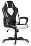 Office chair, mesh-PU leather, black base, padded armrest, "Newdale", black-white