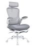 Manager chair with headrest, fabric, mesh back, "Bilberry", white