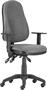 Office chair, fabric, black base, arm rest, "Xenia LX ", grey