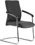 Visitor chair, fabric, chrome steel base, "Boston/S", grey