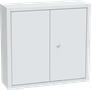 Metal cabinet, with two doors, one shelf, 64x60x20 cm, grey